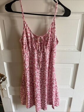 Women’s Pink Floral Slip Dress - Unbranded